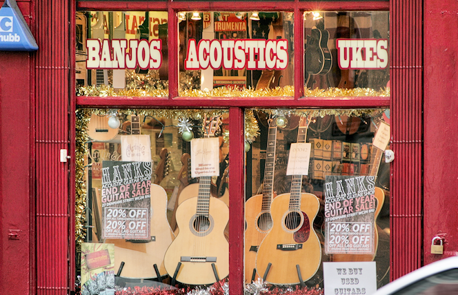 Image result for guitars in a window