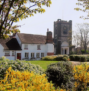 Dagenham village, with the parish church and the Cross Keys