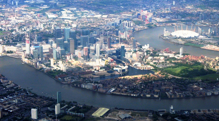 Hidden London: Isle of Dogs aerial view by Anthony Parkes