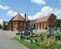Hidden London: Pair of red-brick chapels linked by a wooden-framed porte cochère, Bandon Hill cemetery, by Robin Webster
