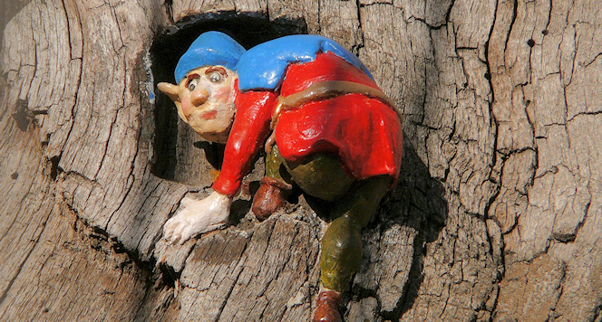 One of the little people on the Elfin Oak, possibly, in fact, an elf