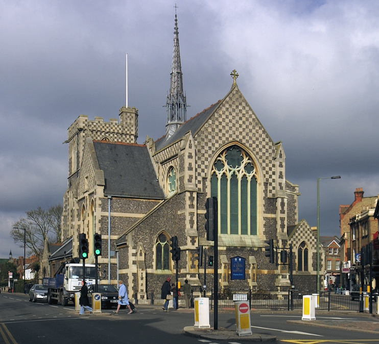 Hidden London: Church of St John the Baptist, Chipping Barnet, with a stormy sky