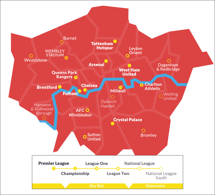 Hidden London: map of London football clubs' grounds for the 2022-23 season