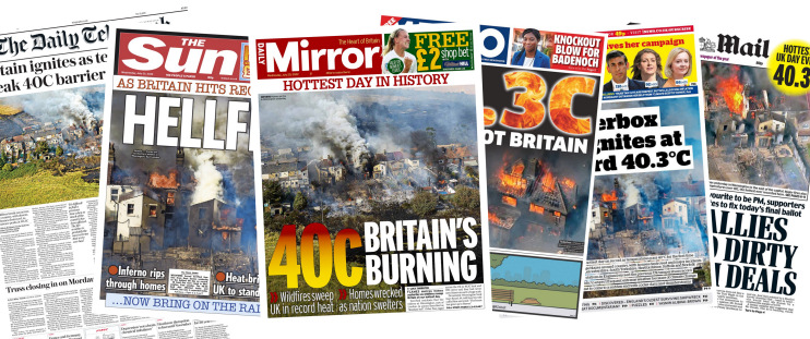Selected national newspaper front pages, 20 July 2022